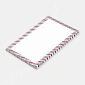 Patriottische rode witte en blauwe strepen post-it® notes (Schuin)