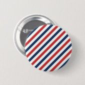 Patriottische rode witte en blauwe strepen ronde button 5,7 cm (Voorkant /achterkant)
