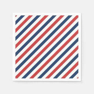 Patriottische rode witte en blauwe strepen servet