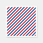 Patriottische rode witte en blauwe strepen servetten (Voorkant)