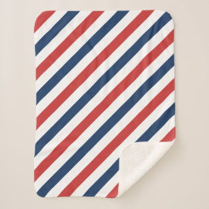 Patriottische rode witte en blauwe strepen sherpa deken
