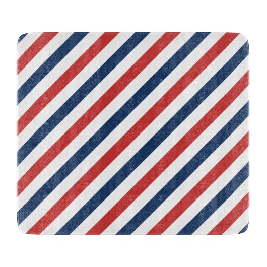 Patriottische rode witte en blauwe strepen snijplank (Voorkant)