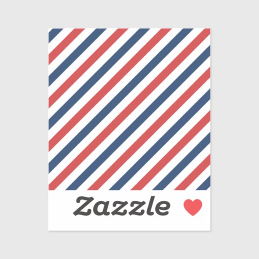 Patriottische rode witte en blauwe strepen sticker (Vel)