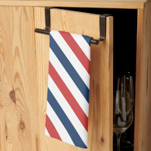 Patriottische rode witte en blauwe strepen theedoek