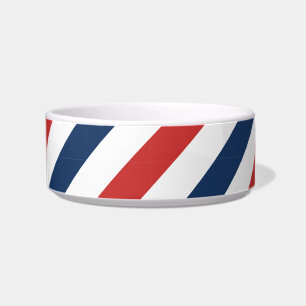 Patriottische rode witte en blauwe strepen voerbakje