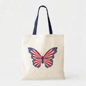 Patriottische rode witte en blauwe vlinder Canvas Tote Bag (Voorkant)