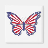 Patriottische rode witte en blauwe vlinder magneet (Voorkant)