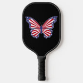 Patriottische rode witte en blauwe vlinder pickleball paddle (Voorkant)