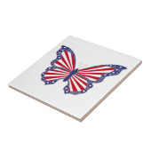Patriottische rode witte en blauwe vlinder Tegel Tegeltje (Zijkant)