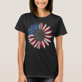Patriottische rode, witte en blauwe zonnebloem t-shirt (Voorkant)