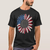 Patriottische rode, witte en blauwe zonnebloem t-shirt (Voorkant)