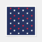 Patriottische rode witte en marinesblauwe sterren servet (Voorkant)