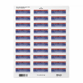 Patriottische Rode Witte Glitter Drip Blauwe Etiket (Full Sheet)