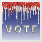 Patriottische Rode Witte Glitter Drup Blau Stem Raamsticker (Vel)