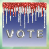 Patriottische Rode Witte Glitter Drup Blau Stem Raamsticker (Vel 3)
