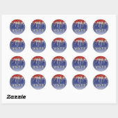 Patriottische Rode Witte Glitter Drup Blauwe Stem Ronde Sticker (Vel)
