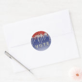 Patriottische Rode Witte Glitter Drup Blauwe Stem Ronde Sticker (Envelop)