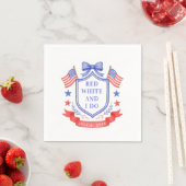 Patriottische Rode Witte & Ik Doe Bruiloft Feest Servet (Insitu)