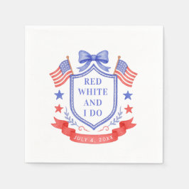 Patriottische Rode Witte & Ik Doe Bruiloft Feest Servet