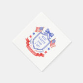 Patriottische Rode Witte & Ik Doe Bruiloft Feest Servet (Hoek)