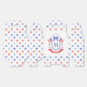 Patriottische Rode Witte & Ik Doe Monogram Bruidsd Bedankdoosjes (Ongevouwen)