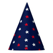 Patriottische rode witte marineblauwe sterren feesthoedjes (Links)