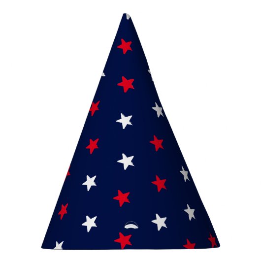 Patriottische rode witte marineblauwe sterren feesthoedjes (Rechts)