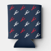 Patriottische rode witte marineblauwkreeft blikjeskoeler (Achterkant)