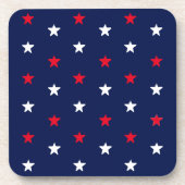 Patriottische Rode witte marjoen blauwe sterren op Bier Onderzetter (Voorkant)