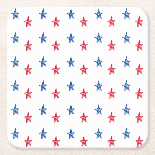 Patriottische rode, witte, met de hand getekende s kartonnen onderzetters (Voorkant)