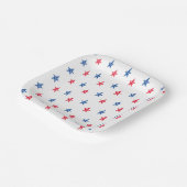 Patriottische rode, witte, met de hand getekende s papieren bordje (Gebogen)