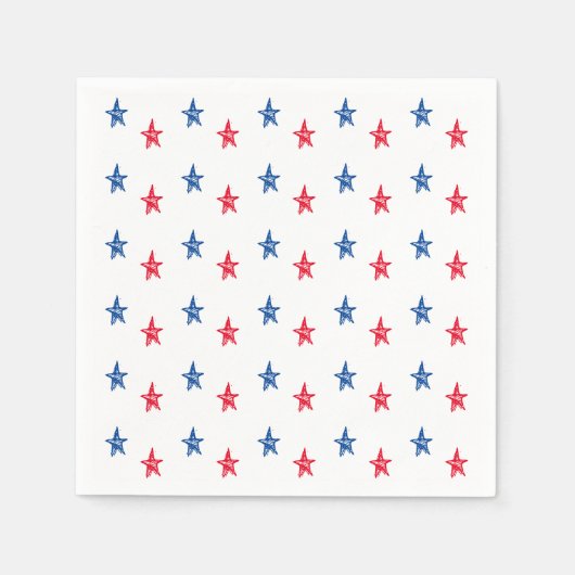 Patriottische rode, witte, met de hand getekende s servet (Voorkant)