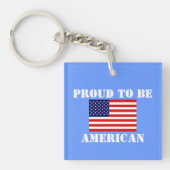 Patriottische roer om Amerikaans Rood Wit en Blauw Sleutelhanger (Voorkant)
