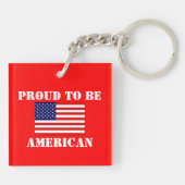 Patriottische roer om Amerikaans Rood Wit en Blauw Sleutelhanger (Achterkant)