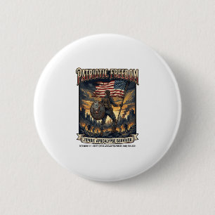 Patriottische Roest Vlag Overlevende Zombie Apocal Ronde Button 5,7 Cm
