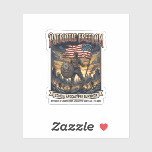 Patriottische Roest Vlag Overlevende Zombie Apocal Sticker (Vel)