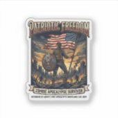 Patriottische Roest Vlag Overlevende Zombie Apocal Sticker (Voorkant)