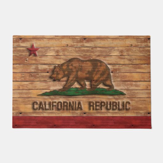 Patriottische Roestische vlag van Californië Deurmat (Voorkant)
