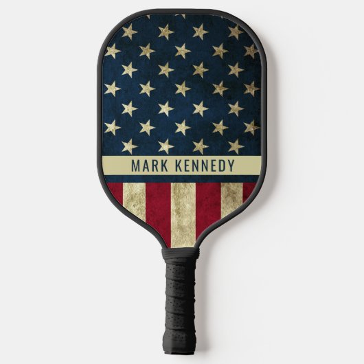 Patriottische roestzuchtige Amerikaanse vlag - Aan Pickleball Paddle (Achterkant)