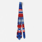Patriottische Rood Blauw Wit Bloem (10) Stropdas (Voorkant)