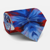 Patriottische Rood Blauw Wit Bloem (10) Stropdas (Opgerold)