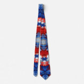 Patriottische Rood Blauw Wit Bloem (10) Stropdas (Achterkant)