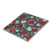 Patriottische Rood Blauw Wit Bloem (11) Tegeltje (Zijkant)