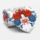 Patriottische Rood Blauw Wit Bloem (1) Stropdas (Opgerold)