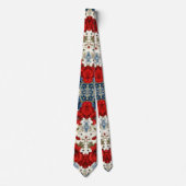 Patriottische Rood Blauw Wit Bloem (2) Stropdas (Voorkant)