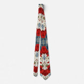 Patriottische Rood Blauw Wit Bloem (2) Stropdas (Achterkant)