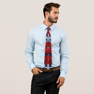 Patriottische Rood Blauw Wit Bloem (3) Stropdas