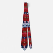 Patriottische Rood Blauw Wit Bloem (3) Stropdas (Voorkant)
