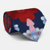 Patriottische Rood Blauw Wit Bloem (3) Stropdas (Opgerold)
