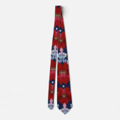 Patriottische Rood Blauw Wit Bloem (3) Stropdas (Achterkant)